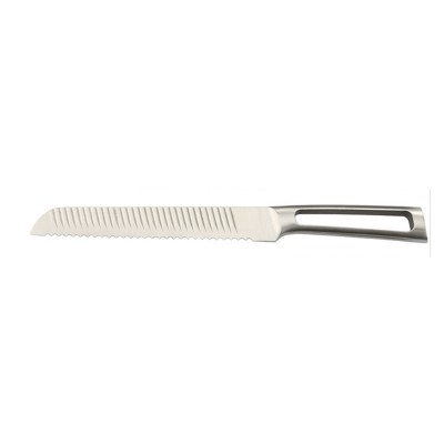 Grooved 8" kitchen knife for bread with Hollow Stainless Steel 430 Handle