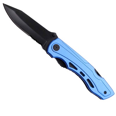 Factory in stock anodized aluminum handle tinted blade pocket knife folding knives