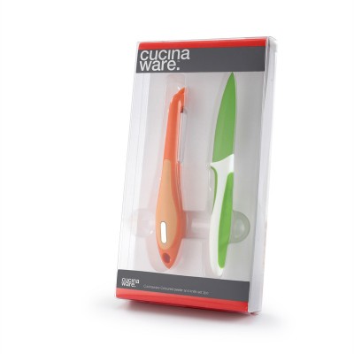 Colorful kitchen peeler and non-stick paring knife with PP handle