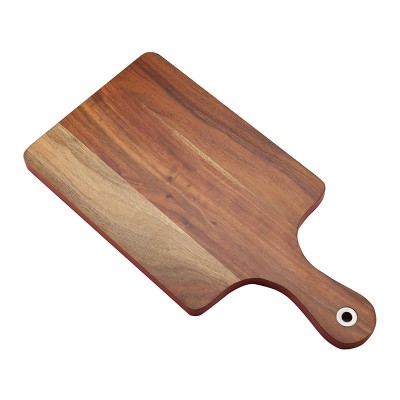 square shape hanging hole handle acacia wood cutting boards serving board