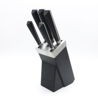 Single forged handle 5pcs Household kitchen knife Black Knife Set with block